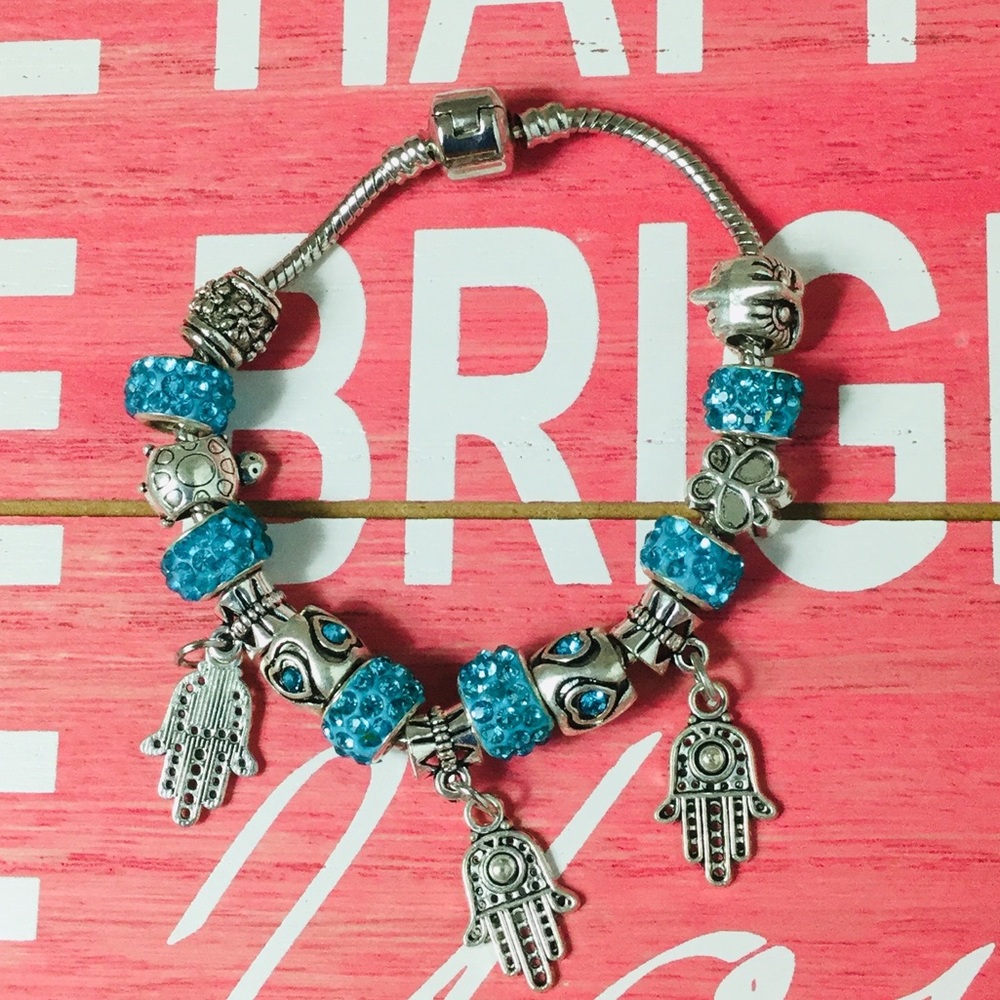 NEW! Sky Blue Charm Bracelet